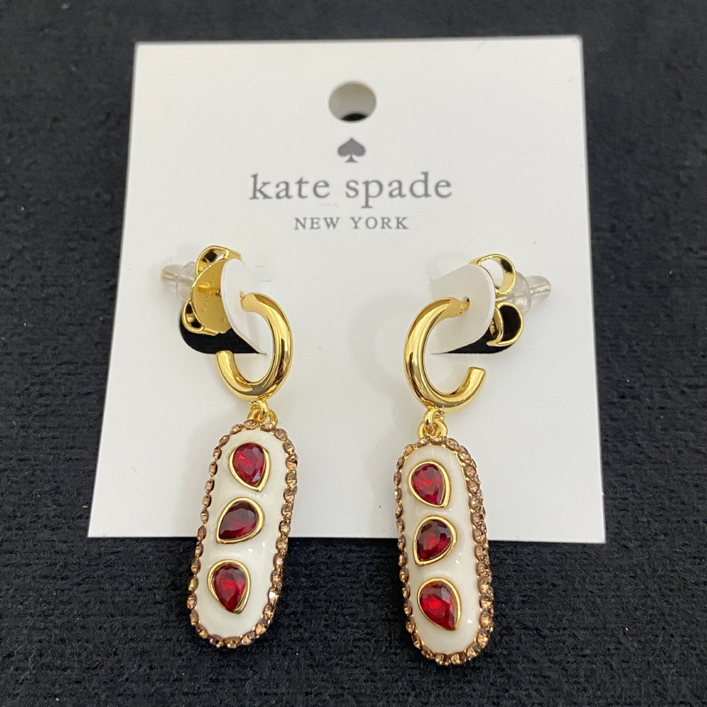 Kate SPADE Bread Shape Rhinestone Drop Earrings
